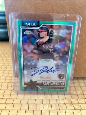 Topps Chrome Troy Johnston Autograph Baseball Card - Teal Accent 161/299